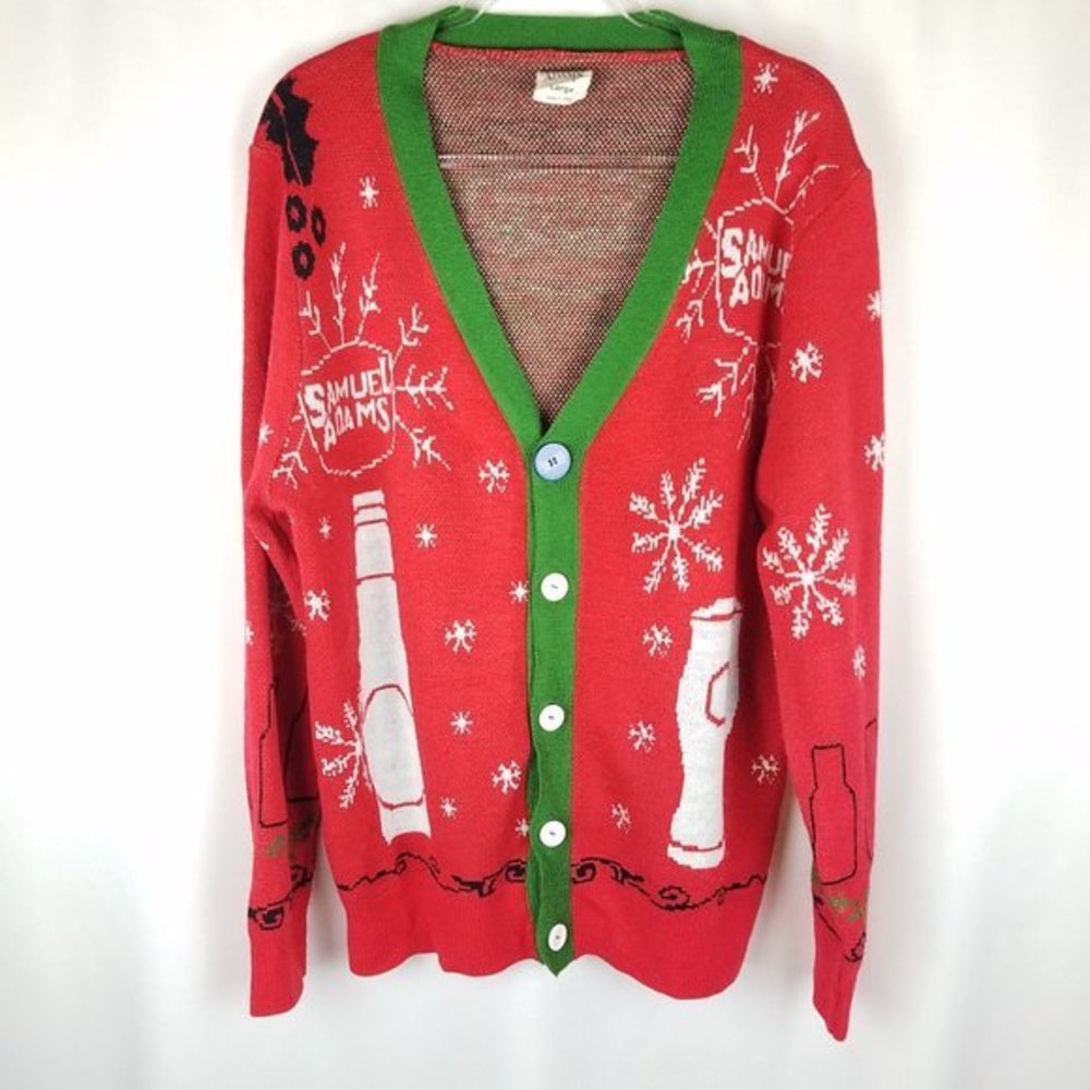 Samuel Adams sweater VTG UGLY Christmas themed L‎